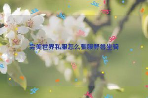 完美世界私服怎么驯服野兽坐骑