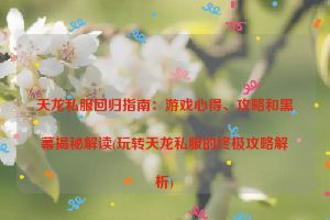 天龙私服回归指南：游戏心得、攻略和黑幕揭秘解读(玩转天龙私服的终极攻略解析)